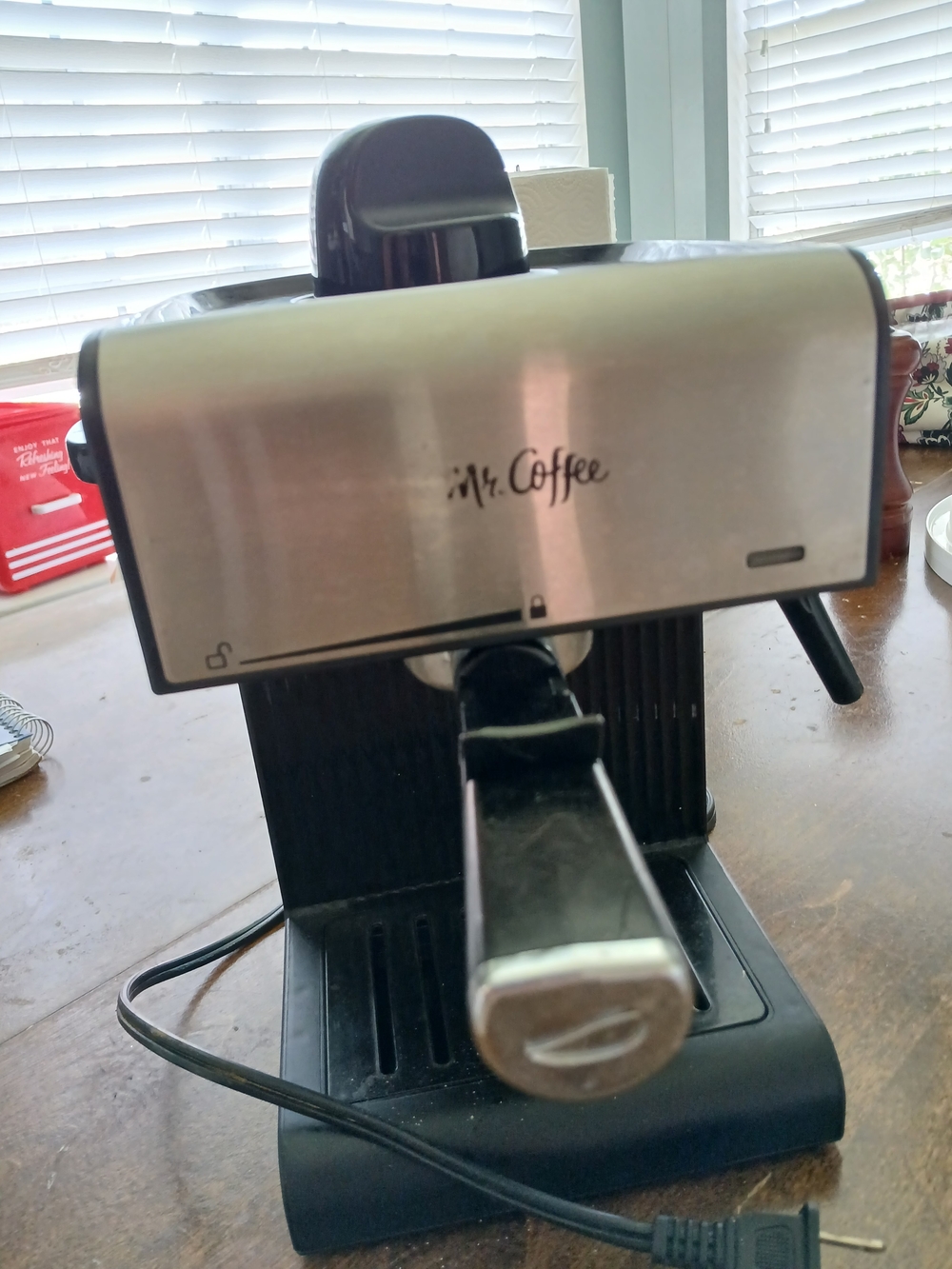 Mr Coffee ,Stainless Steel and Black Espresso Machine - Black/Silver